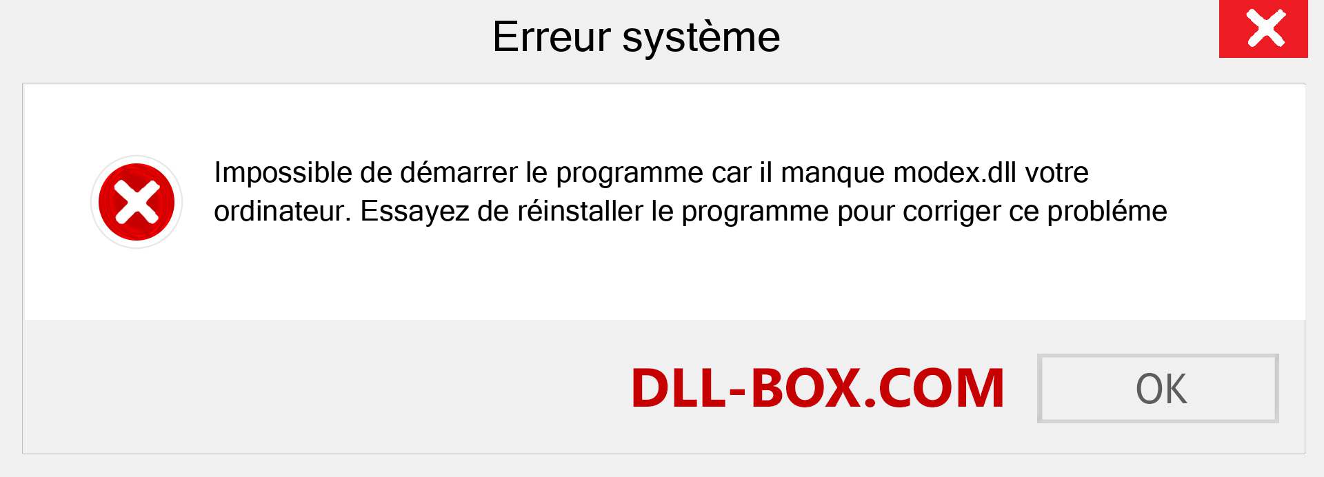 Le fichier modex.dll est manquant ?. Télécharger pour Windows 7, 8, 10 - Correction de l'erreur manquante modex dll sur Windows, photos, images